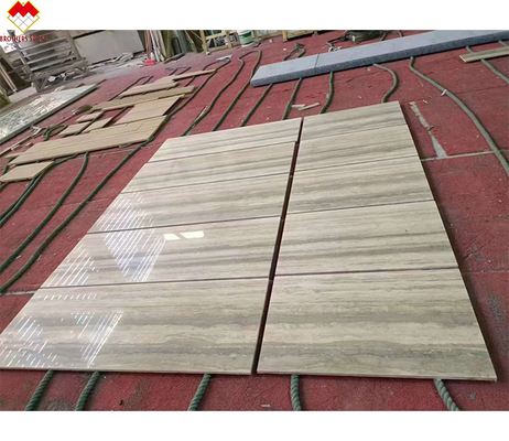 12x24 ίντσες Μέγεθος Γκρίζες φλέβες Μπεζά Travertine πάτωμα πλάκα σε καλό σε σύγχρονο στυλ σχεδιασμού