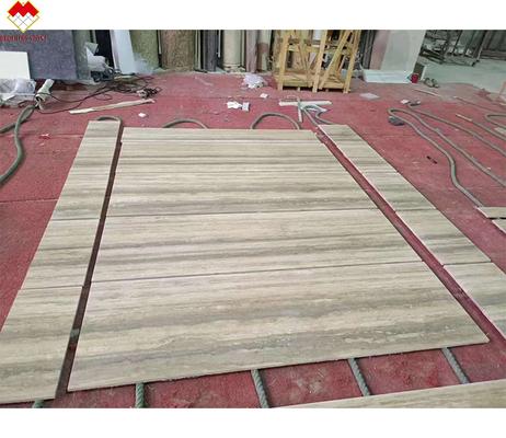 12x24 ίντσες Μέγεθος Γκρίζες φλέβες Μπεζά Travertine πάτωμα πλάκα σε καλό σε σύγχρονο στυλ σχεδιασμού