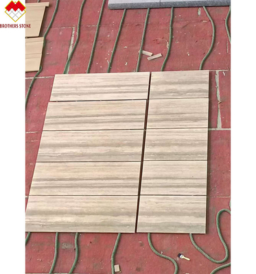 12x24 ίντσες Μέγεθος Γκρίζες φλέβες Μπεζά Travertine πάτωμα πλάκα σε καλό σε σύγχρονο στυλ σχεδιασμού