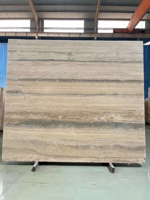 12x24 ίντσες Μέγεθος Γκρίζες φλέβες Μπεζά Travertine πάτωμα πλάκα σε καλό σε σύγχρονο στυλ σχεδιασμού