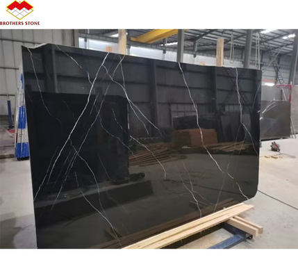 Σύγχρονο ξενοδοχείο σχεδιασμού Nero Marquina Big Slab Zimbabwe Μαύρο μαρμάρινο πάτωμα και σκάλες