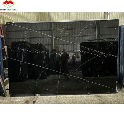 Σύγχρονο ξενοδοχείο σχεδιασμού Nero Marquina Big Slab Zimbabwe Μαύρο μαρμάρινο πάτωμα και σκάλες