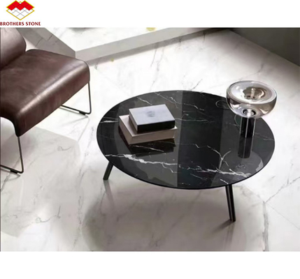 Σύγχρονη Nero Marquina Μαύρο λευκό Στίπ Μαρμάρινο γυαλισμένο φυσικές μεγάλες πλάκες για εσωτερικό ξενοδοχείο βίλα