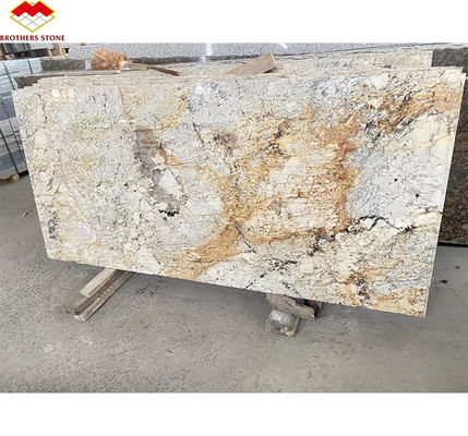 Λούξυ Χρυσό Γρανίτη Μεγάλες πέτρες Σφραγίδες Χονδρυσμένες Λουστρωμένες για Βίλα Σκάλα Γραφικό Σχεδιασμό