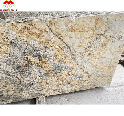 Λούξυ Χρυσό Γρανίτη Μεγάλες πέτρες Σφραγίδες Χονδρυσμένες Λουστρωμένες για Βίλα Σκάλα Γραφικό Σχεδιασμό