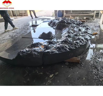 Σύγχρονο Στυλ Σχεδιασμού Σάνσι Μαύρα Γκρανίτικα Μπλοκ 18 χιλιοστών πάχος Απόλυτη Μαύρη Γκρανίτικη πλάκα