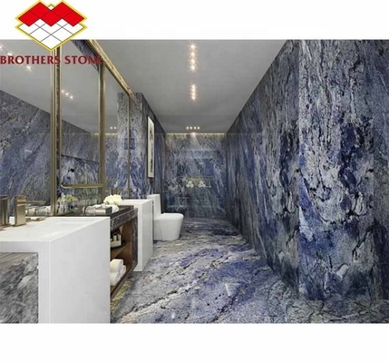 Σύγχρονη πολυτελή Βραζιλία ξενοδοχείο κουζίνα επιφάνεια μαγαζί σκούρο μπλε ζαφείρι μαρμάρινη πέτρα μεγάλη πλάκα