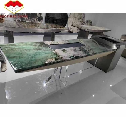 Φυσική πέτρα Βραζιλία Μαρμάρινο με φως πίσω Σοδαλίτης Πράσινο Κουάρτσιτο για ιδέες σχεδιασμού κρεβατοκάμαρας