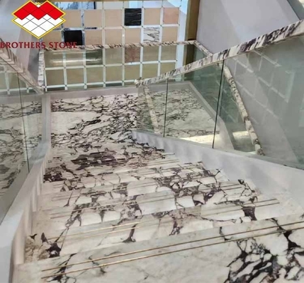Σύγχρονη Καλακάτα Βιόλα Λευκό μάρμαρο με μωβ φλέβες Ανεβάστε το τραπεζικό σας τραπεζικό σετ κουζίνα επιφάνεια μπάνιο σκάλες