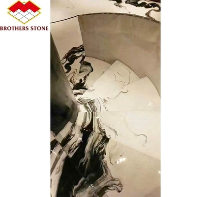 Σύγχρονη Πάντα Λευκή Κάλσιτη Μαρμάρινη Κλίμακα Πέτρα Διακοσμητική Μαρμάρινη Κλίμακα στον διάδρομο