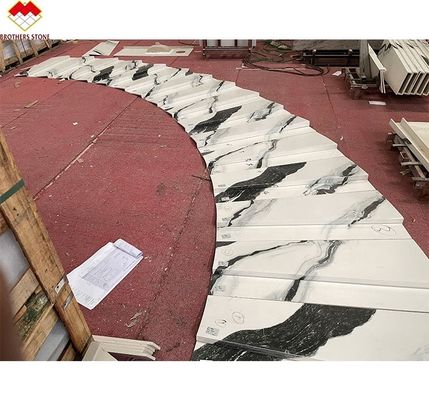 Προσαρμοσμένο βαθμό Lavabo εσωτερική σχεδίαση σκάλας Panda λευκό μαρμάρινο βλέμμα πλακάκια πορσελάνης