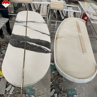 Προσαρμοσμένο βαθμό Lavabo εσωτερική σχεδίαση σκάλας Panda λευκό μαρμάρινο βλέμμα πλακάκια πορσελάνης