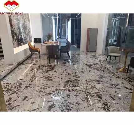 Εσωτερικός τοίχος κομμένος σε μέγεθος γυαλιστερό χιονισμένο βουνό Ασημένια ασπρόμαρμα πέτρα σε γυαλισμένο φινίρισμα