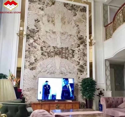 Εσωτερικός τοίχος κομμένος σε μέγεθος γυαλιστερό χιονισμένο βουνό Ασημένια ασπρόμαρμα πέτρα σε γυαλισμένο φινίρισμα