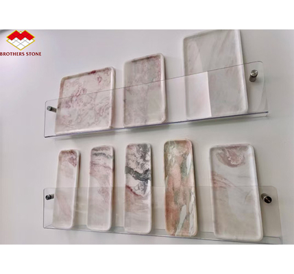 Ροζ ουράνιο τόξο πολυτελές πέτρινο δίσκο σε μαλακό ροζ για σύγχρονη διακόσμηση βίλας και ξενοδοχείου