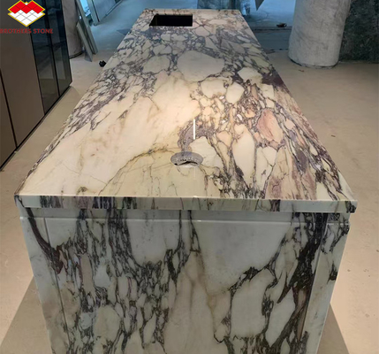 Σύγχρονες μοβ Calacatta Viola μαρμάρινες πλάκες για Villa κουζίνα countertops στο ξενοδοχείο