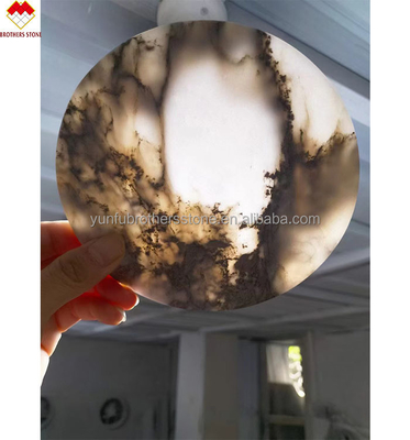 Λευκό τραπεζομάντιλο με 18 20mm Lumi Stone Onyx Mat Κύπελλα τσαγιού και μαρμάρινα καπάκια Onyx