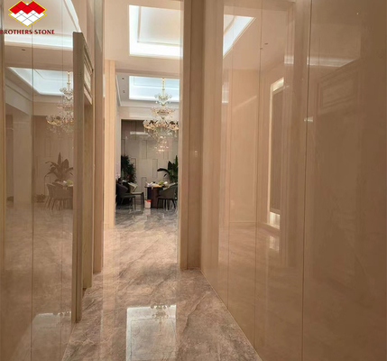 Μαρμάρινο ασβεστίου γυαλισμένο Bianco Botticino για το High End Shanna Beige Wall Panel Design