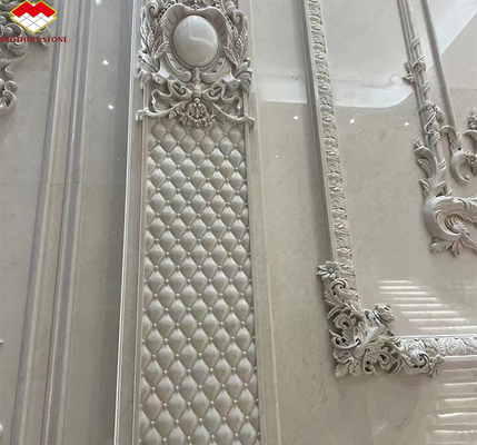 Μαρμάρινο ασβεστίου γυαλισμένο Bianco Botticino για το High End Shanna Beige Wall Panel Design