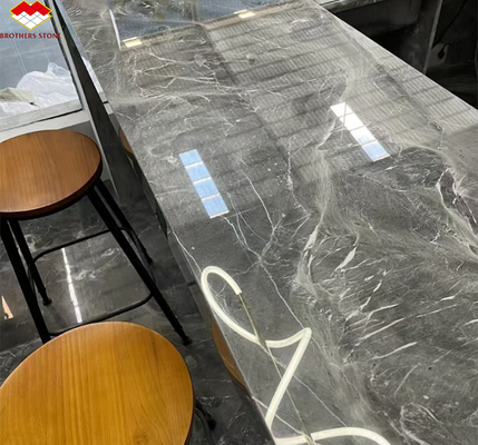 Σύγχρονη γυαλισμένη Pradas Γκρίζα μαρμάρινα μαγαζιά για το ξενοδοχείο Villa