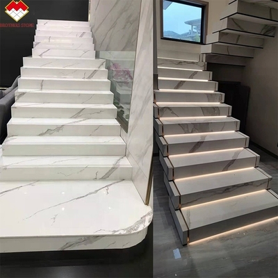 Πορσελάνινη λεπτή σκάλα από πλάκες κατασκευασμένη με εξατομικευμένη γυαλισμένη ή ματ επιφάνεια