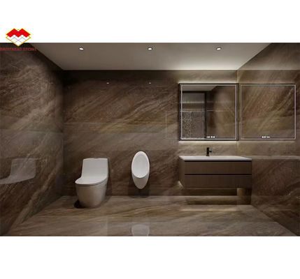 Διακόσμηση εσωτερικών χώρων ξενοδοχείων 45 βαθμών Γκρι μάρμαρο Μεγάλη πλάκα και ιταλικά υλικά γυαλί