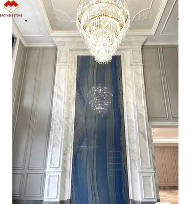 18mm γυαλιστερό πολυτελή γαλάζιο Macaubas φυσικό μπλε μαρμάρινο πλάκα countertop πλακάκια Κουαρτζ