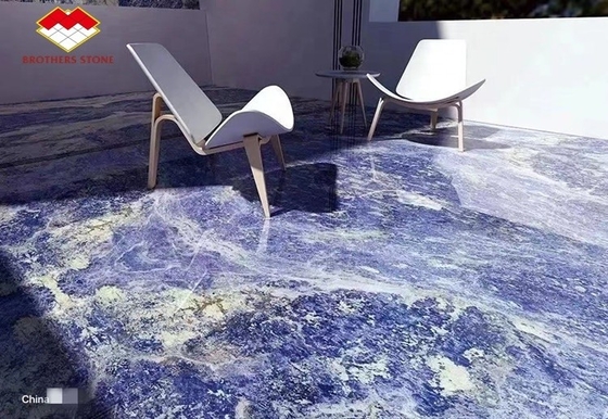 Προσαρμοσμένο Βαλβία Μπλε Διαφανές Sodalite Ωνίξ Μαρμάριος για Μεγάλη πλάκα ή Κόψτε στο μέγεθος