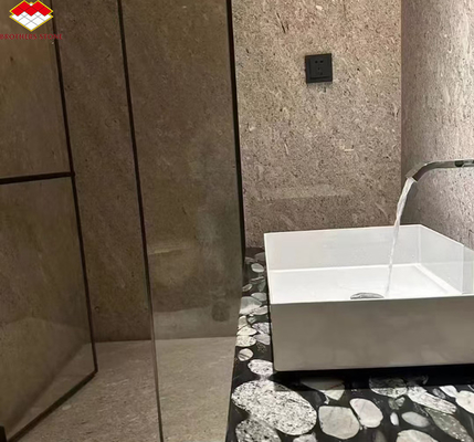 Ιταλικά Κουόνγκ Γκρέι Μαρμάρινο Σύγχρονο Σλάμπ Ξενοδοχείο Μπανιέρα Τείχος Πίνακες Γυαλισμένο Γελονάρισμα