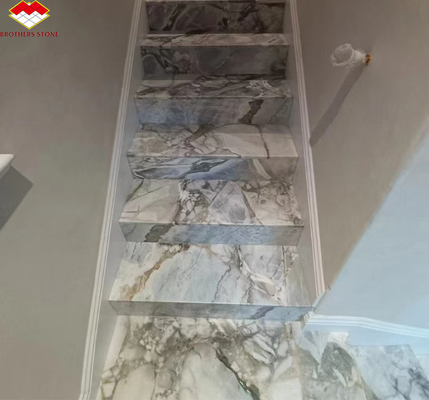 Βραζιλία Calacatta Γκρίζα Μαρμάρινο Ψαράς κοιλιά Γκρίζα Μαρμάρινο για ξενοδοχείο Αντιγλιστρές σκάλες σχεδιασμός