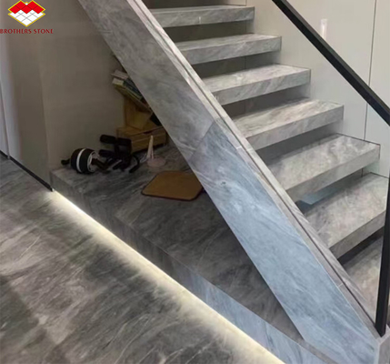 Πιο δημοφιλής χώρος γκρι μαρμάρινο μεγάλη πλάκα για σύγχρονη φωτεινή γκρι σκάλες στο σπίτι και το ξενοδοχείο