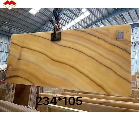 Δυνατότητα ανοχής πάχους /- 1mm Αντικέ βιβλίο match κίτρινο ονίξ μαρμάρινο για το συστατικό πλυντήριο