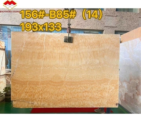 Δυνατότητα ανοχής πάχους /- 1mm Αντικέ βιβλίο match κίτρινο ονίξ μαρμάρινο για το συστατικό πλυντήριο