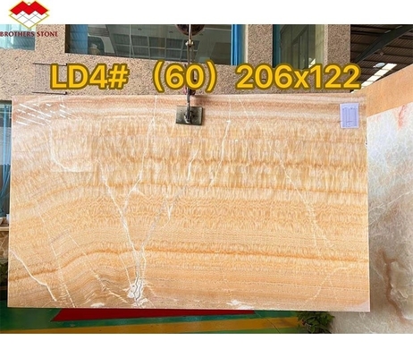 Δυνατότητα ανοχής πάχους /- 1mm Αντικέ βιβλίο match κίτρινο ονίξ μαρμάρινο για το συστατικό πλυντήριο