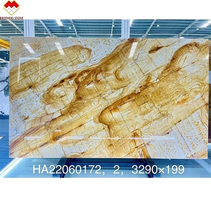 Βιβλίο εσωτερικής διακόσμησης που ταιριάζει Κίτρινο μέλι Ωνίξ Μαρμάρινες πλάκες για τοίχο