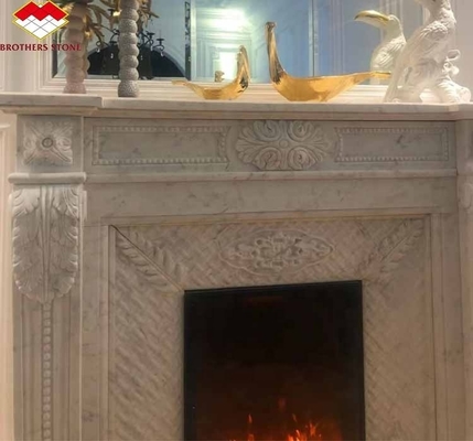 Λειτουργία χωρίς τηλεχειριστήριο Carara λευκό τραπέζι επάνω τζάκι Εισαγωγή με ράφι πλαίσιο