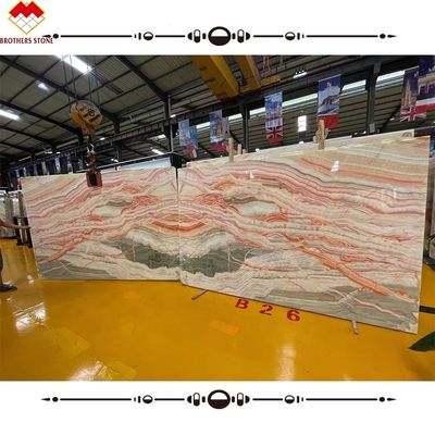 Μεγάλη πλακέτα βιβλίου ταιριάζει Πολυχρωματιστή ονίξ πέτρα για εσωτερική διακόσμηση τοίχο επένδυση