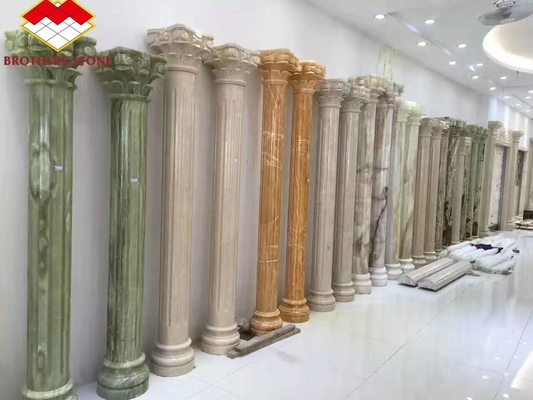 Διακοσμητικό μελάνι Πράσινο λευκές φλέβες Μαρμάρινο στήλος στήλη Ρωμαϊκή κούφια 15-30mm πάχος