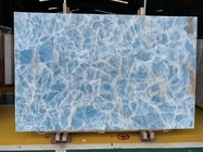 Αναδρομικά φωτισμένη τοίχων επιτροπής διαφανής κρυστάλλου πλάκα Onyx αχατών πέτρινη μπλε μαρμάρινη
