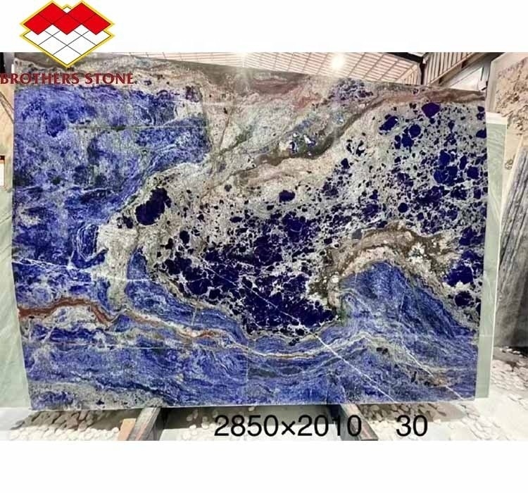 Σύγχρονη γαλάζια πέτρα γυαλισμένο Cloisonne μαρμάρινο πλακάκι για τραπεζαρία και χώρο διαβίωσης