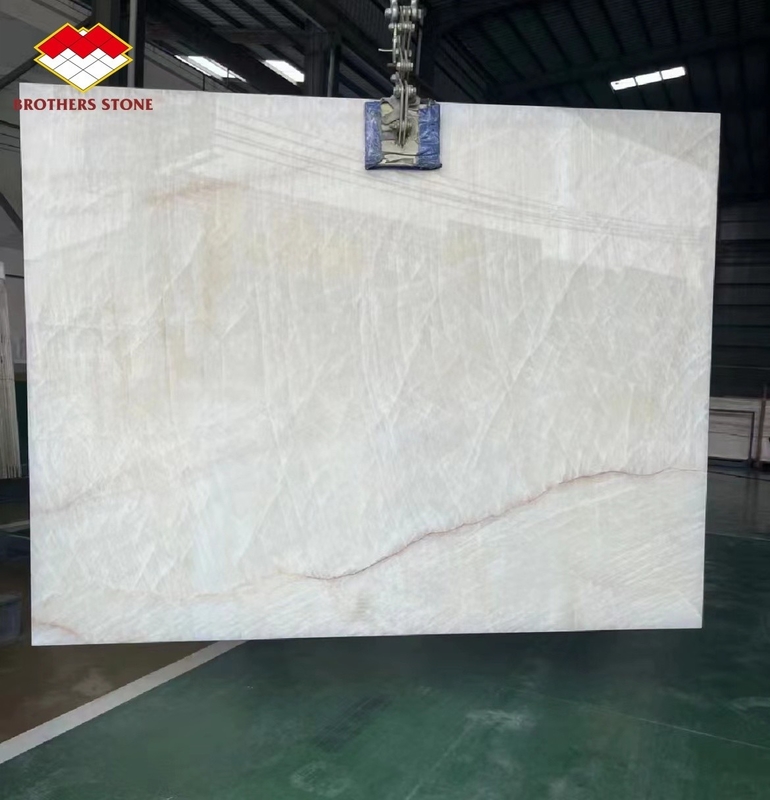 Λούξυ ICE AGE Jade Onyx Natural Marble Stone Διαφανές Βασιλικό Λευκό Ονίξ Tile Για Διακόσμηση Τειχών
